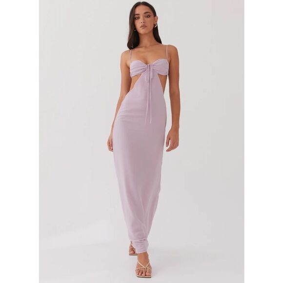 Peppermayo Dresses & Skirts - Peppermayo Tyra Ruched Maxi Dress Lavender Size 4